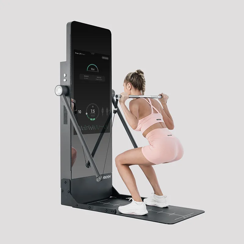 IMBODY POWER S — agachamento com barra guiada e controle digital de resistência